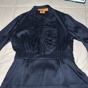 Tory Burch Black Ruffle Blouse